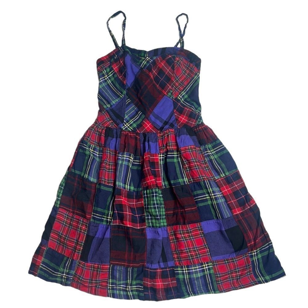 Arizona Jean Company Plaid Mini Dress - Red, Blue, Green